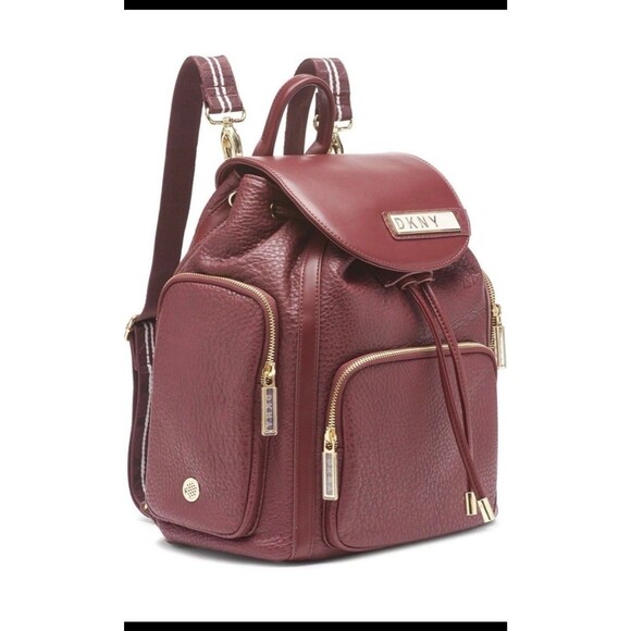 DKNY Rapture Faux Leather Backpack in Wine - Picture 1 of 9